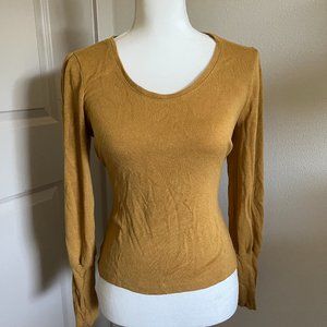 Madewell Puff-Sleeve Scoopeneck Top, Size S